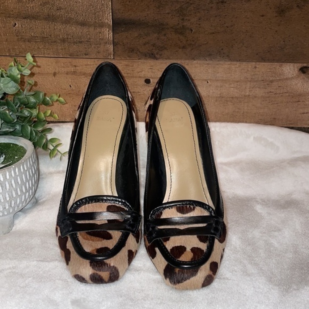 Zara leopard animal print calf hair pumps shoes size 7 - Picture 3 of 8